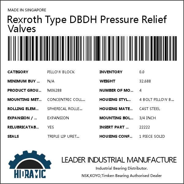 Rexroth Type DBDH Pressure Relief Valves #1 image