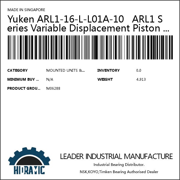 Yuken ARL1-16-L-L01A-10   ARL1 Series Variable Displacement Piston Pumps #1 image