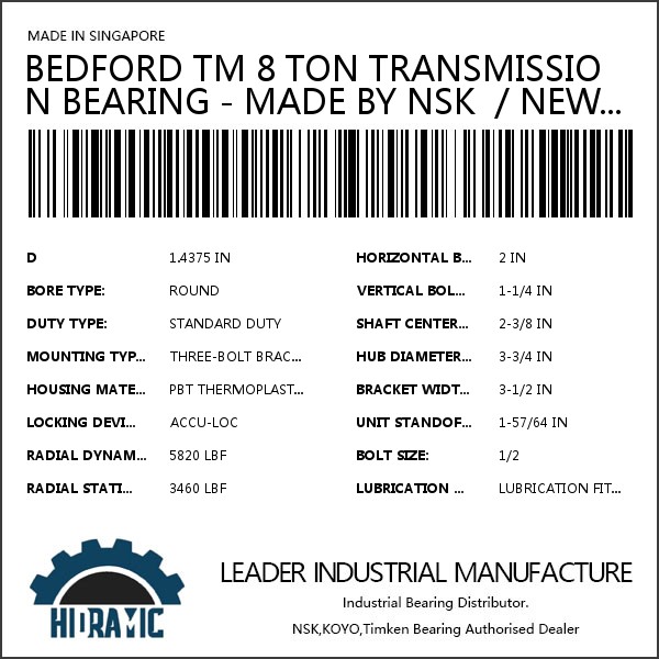 BEDFORD TM 8 TON TRANSMISSION BEARING - MADE BY NSK  / NEW &amp; BOXED #1 image