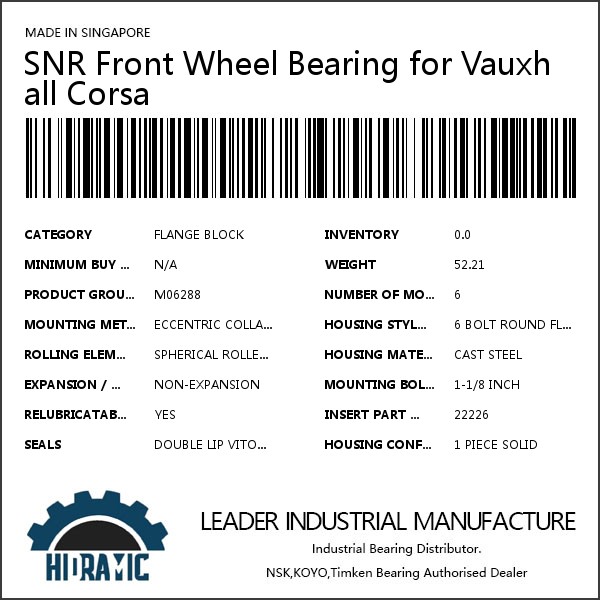 SNR Front Wheel Bearing for Vauxhall Corsa #1 image